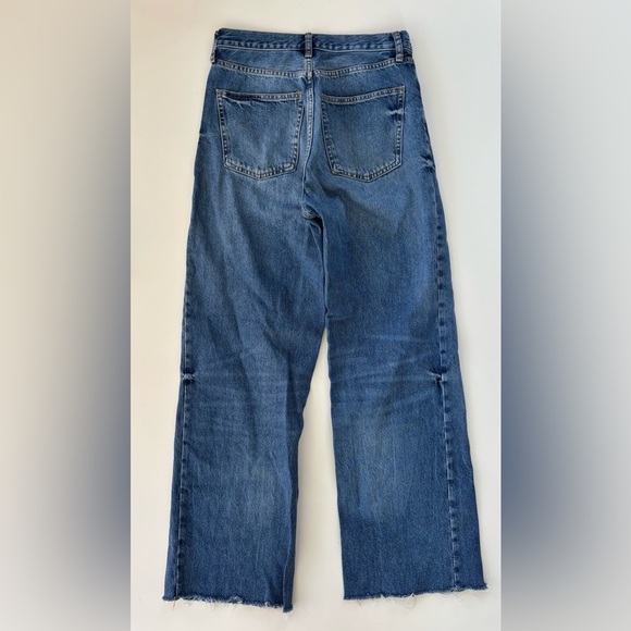 ZARA Women's High Rise High Waist Wide Leg Straight Leg Medium Wash Jeans Sz 4 - Picture 2 of 8